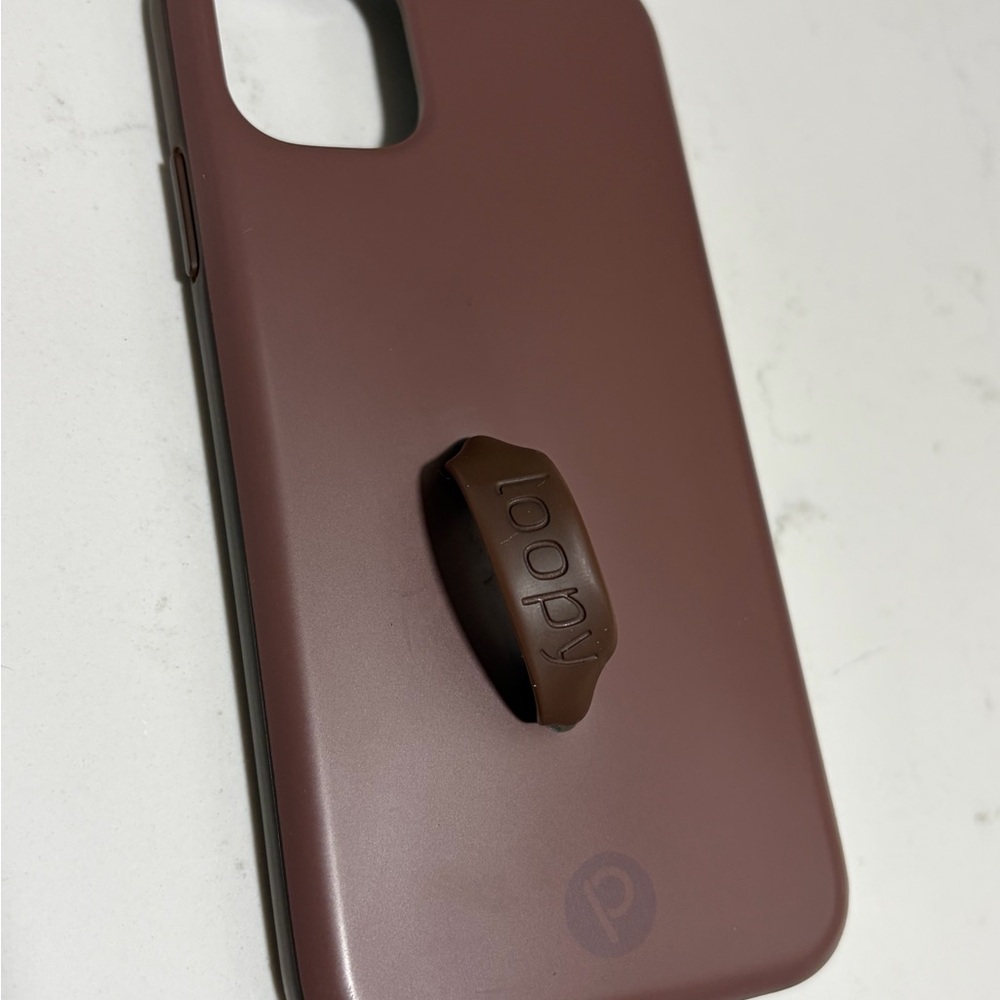 iPhone 11 Loopy Case Chocolate Brown Phone Cover with Loop(righty)